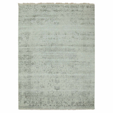 Heriz Wool & Silk Hand Knotted Rug Grey No Border 9.10X14.3 -O079288