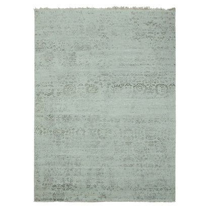 Modern and Contemporary Wool & Silk Hand Knotted Rug Grey No Border 9.9X13.7 -O079289
