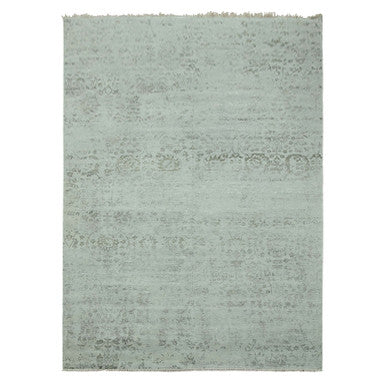Modern and Contemporary Wool & Silk Hand Knotted Rug Grey No Border 9.9X13.7 -O079289