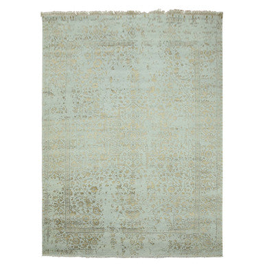 Heriz Wool & Silk Hand Knotted Rug Grey Light Gray 10.0X14.0 -O079290