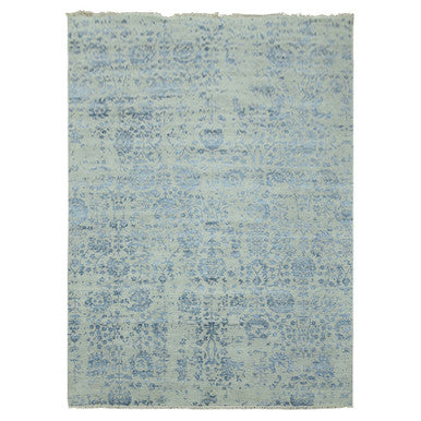 Modern and Contemporary Wool & Silk Hand Knotted Rug Grey No Border 10.0X13.8 -O079291