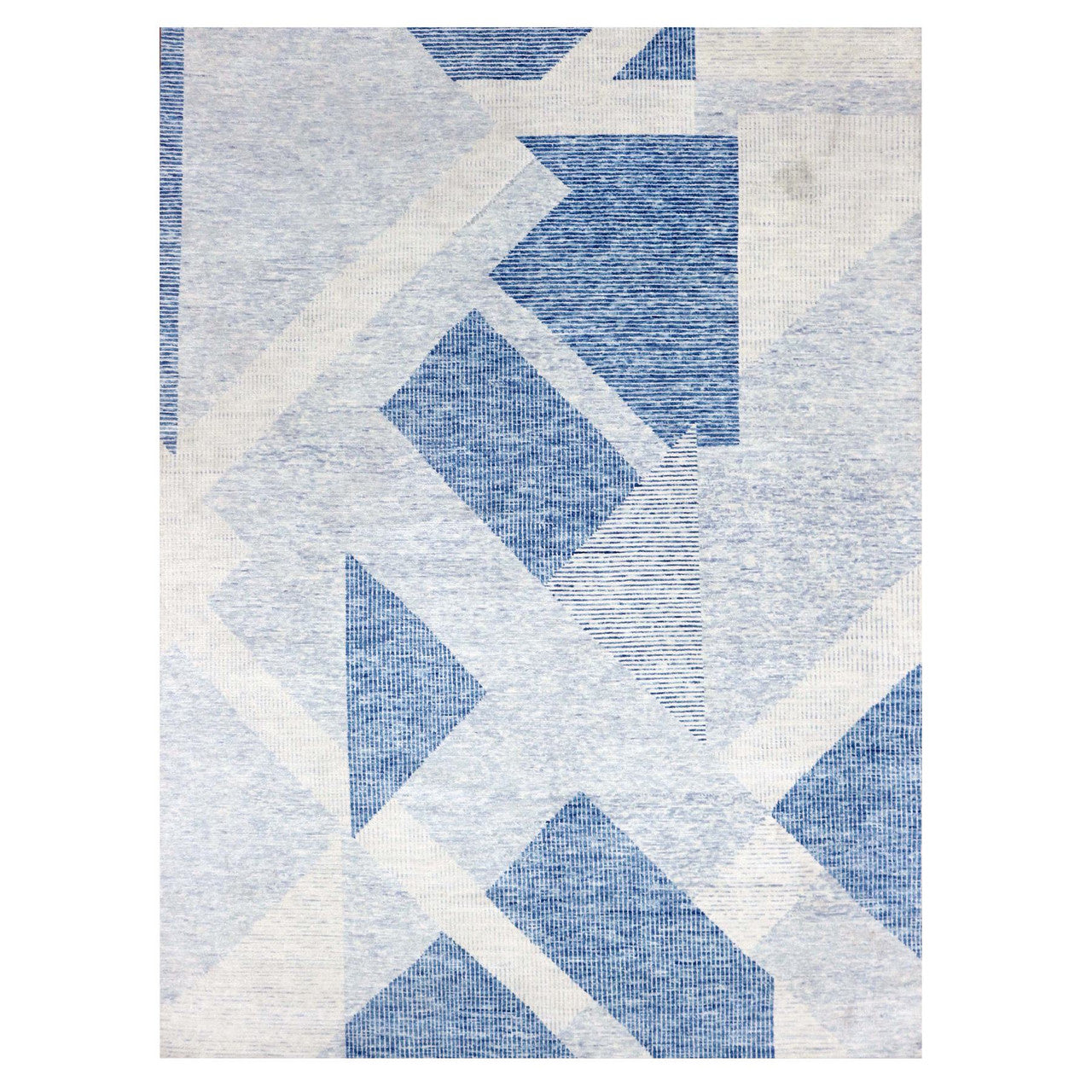 Blue 9'2" x 12'3" Modern and Contemporary Hand knotted Wool Rug - Sku: O079294