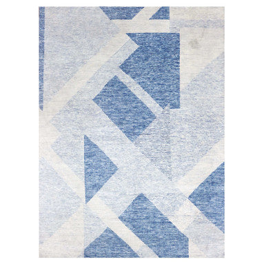 Modern and Contemporary Wool Hand Knotted Rug Blue No Border 9.2X12.3 -O079294