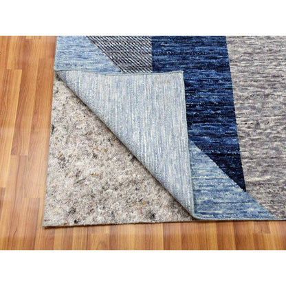 Modern and Contemporary Wool Hand Knotted Rug Blue No Border 9.2X11.10 -O079295