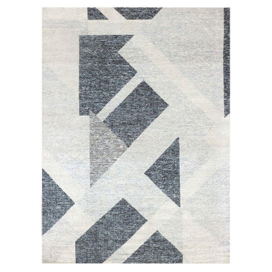 Modern and Contemporary Wool Hand Knotted Rug Grey No Border 9.1X12.1 -O079297