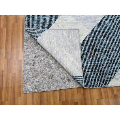 Modern and Contemporary Wool Hand Knotted Rug Grey No Border 9.1X12.1 -O079297