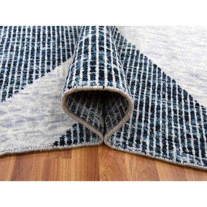 Modern and Contemporary Wool Hand Knotted Rug Grey No Border 9.1X12.1 -O079297