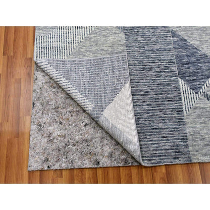 Modern and Contemporary Wool Hand Knotted Rug Grey No Border 9.1X12.1 -O079301