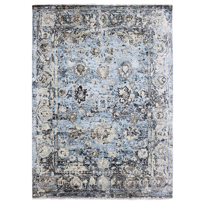 Modern and Contemporary Wool Hand Knotted Rug Grey No Border 9.2X12.4 -O079304