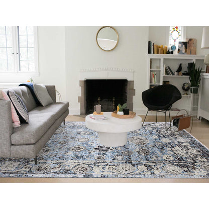 Modern and Contemporary Wool Hand Knotted Rug Grey No Border 9.2X12.4 -O079304