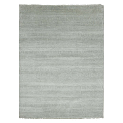 Modern and Contemporary Wool & Silk Hand Knotted Rug Grey No Border 9.0X12.1 -O079307