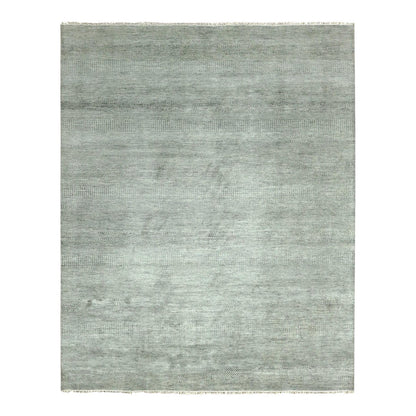 Modern and Contemporary Wool & Silk Hand Knotted Rug Grey No Border 8.0X10.0 -O079315