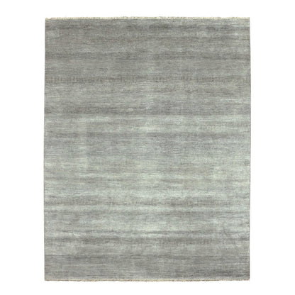 Modern and Contemporary Wool & Silk Hand Knotted Rug Grey No Border 8.0X10.2 -O079317