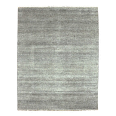 Modern and Contemporary Wool & Silk Hand Knotted Rug Grey No Border 8.0X10.2 -O079317
