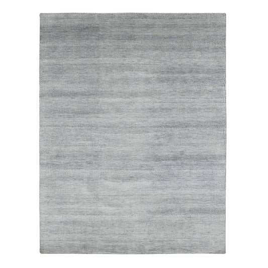 Modern and Contemporary Wool & Silk Hand Knotted Rug Grey No Border 8.0X10.3 -O079321