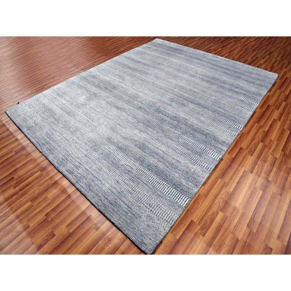 Modern and Contemporary Wool & Silk Hand Knotted Rug Grey No Border 8.0X10.3 -O079321