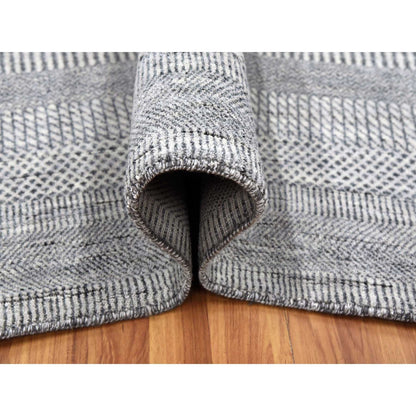 Modern and Contemporary Wool & Silk Hand Knotted Rug Grey No Border 8.0X10.3 -O079321