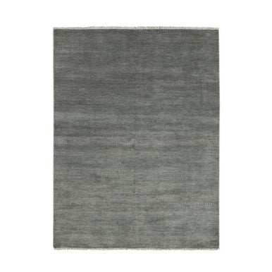 Modern and Contemporary Wool & Silk Hand Knotted Rug Grey No Border 5.1X7.1 -O079334
