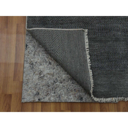 Modern and Contemporary Wool & Silk Hand Knotted Rug Grey No Border 5.1X7.1 -O079334