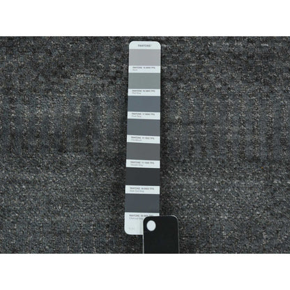 Modern and Contemporary Wool & Silk Hand Knotted Rug Grey No Border 5.1X7.1 -O079334