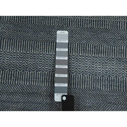 Modern and Contemporary Wool & Silk Hand Knotted Rug Grey No Border 3.10X7.0 -O079337