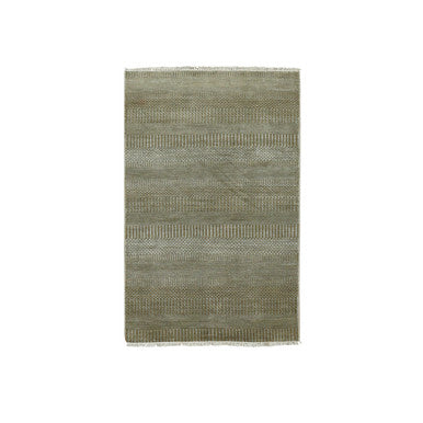 Modern and Contemporary Wool & Silk Hand Knotted Rug Brown No Border 3.0X5.2 -O079344