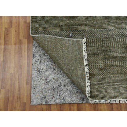 Modern and Contemporary Wool & Silk Hand Knotted Rug Brown No Border 3.0X5.2 -O079344