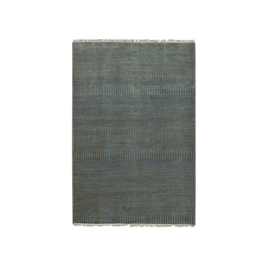 Modern and Contemporary Wool & Silk Hand Knotted Rug Grey No Border 3.1X5.0 -O079349