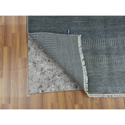 Modern and Contemporary Wool & Silk Hand Knotted Rug Grey No Border 3.1X5.0 -O079349