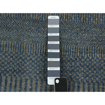 Modern and Contemporary Wool & Silk Hand Knotted Rug Grey No Border 3.1X5.0 -O079349