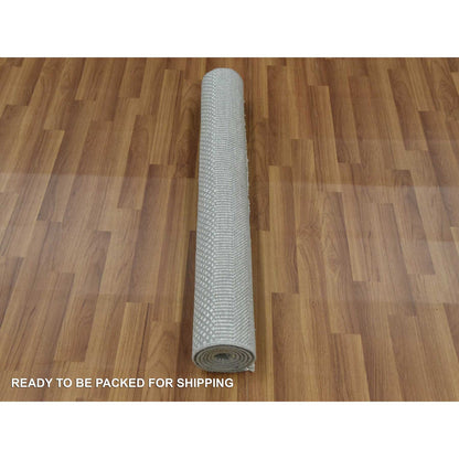 Modern and Contemporary Wool & Silk Hand Knotted Rug Grey No Border 3.0X5.3 -O079353