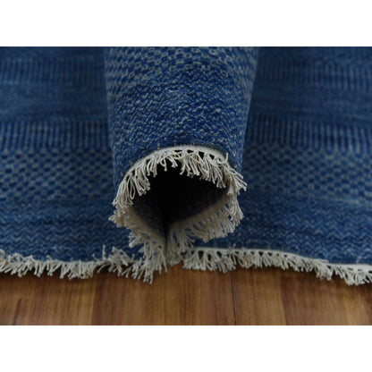 Modern and Contemporary Wool & Silk Hand Knotted Rug Blue No Border 12.0X18.0 -O079358