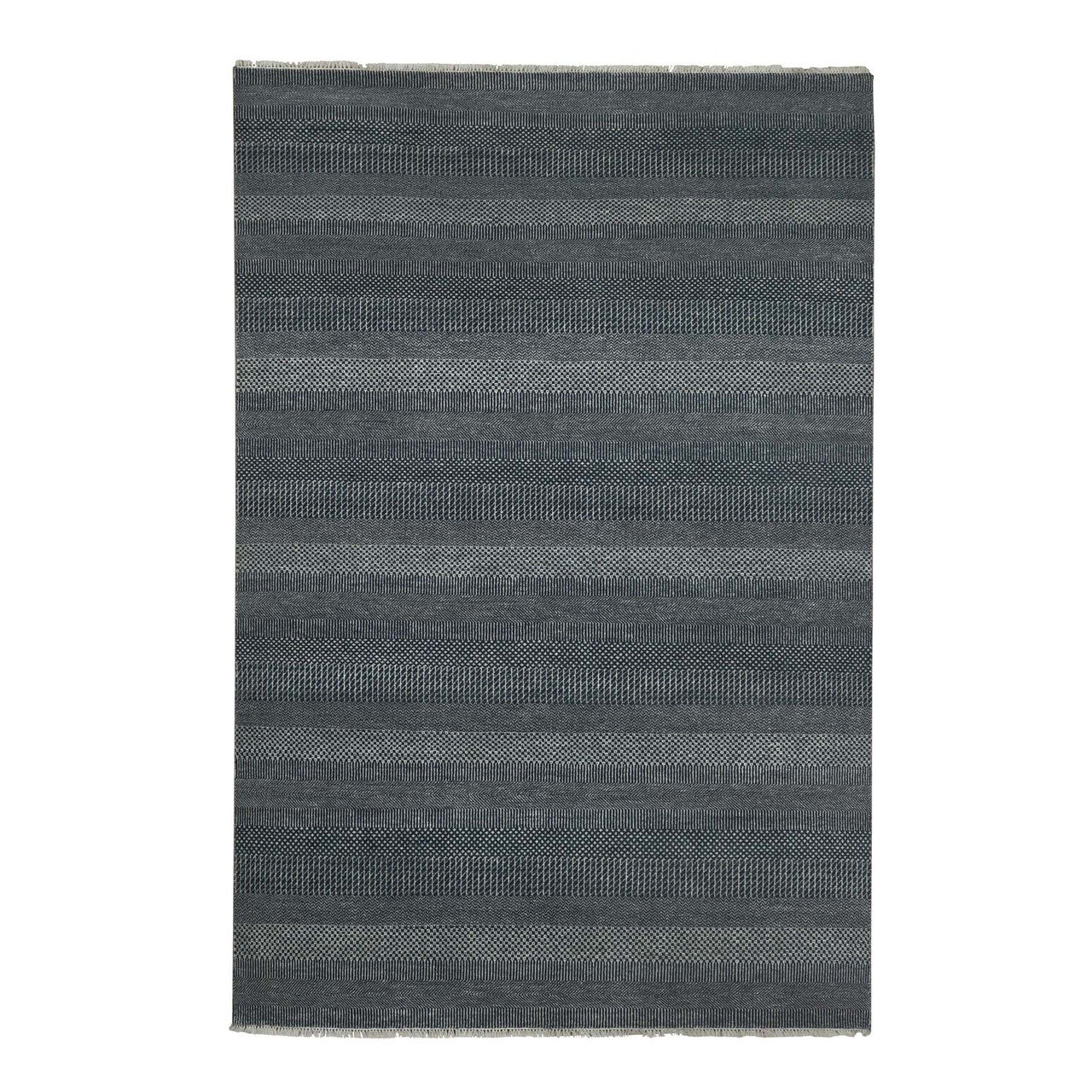 Blue 6'0" x 9'0" Modern and Contemporary Hand knotted Wool/Silk Rug - Sku: O079363