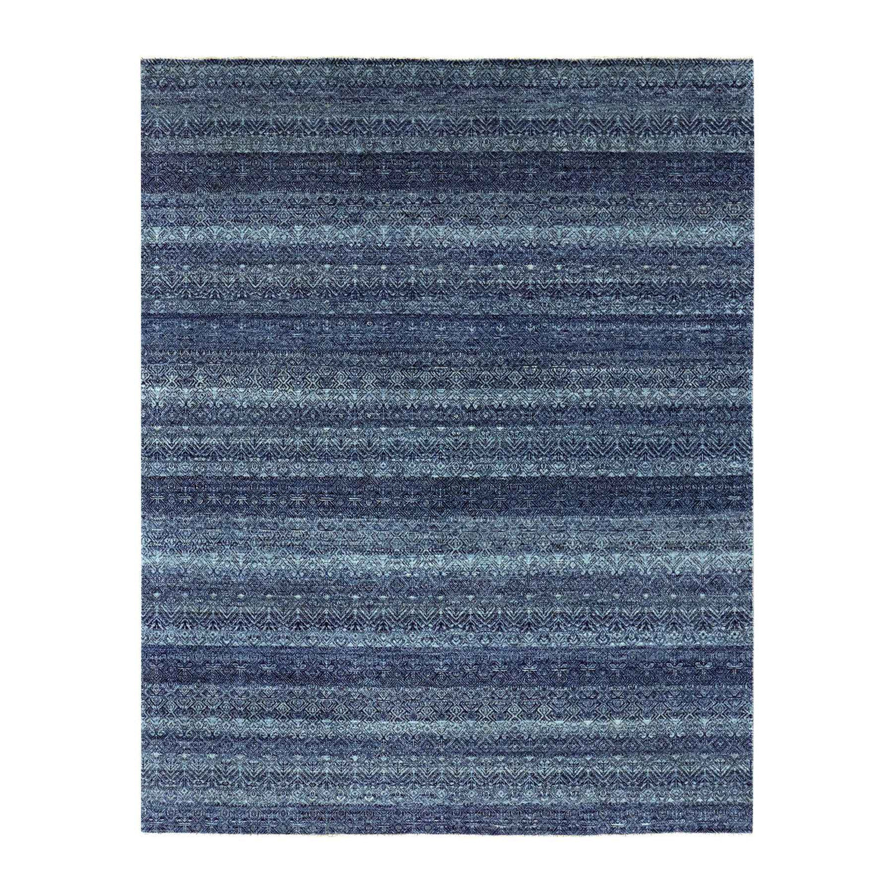 Blue 8'0" x 10'2" Modern and Contemporary Hand knotted Wool Rug - Sku: O079372