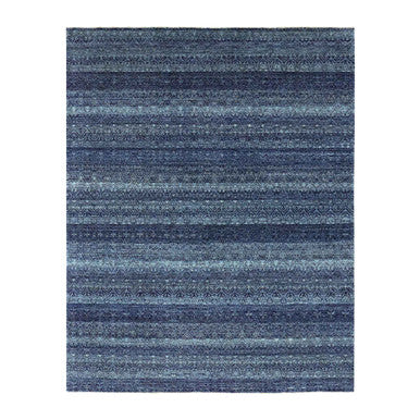 Modern and Contemporary Wool Hand Knotted Rug Blue No Border 8.0X10.2 -O079372