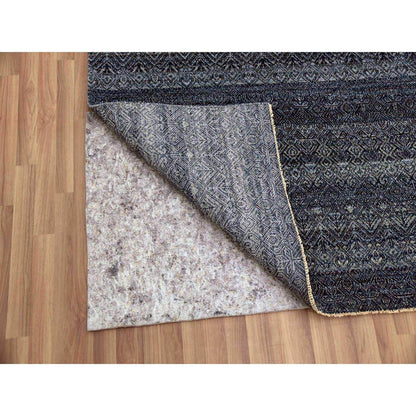 Modern and Contemporary Wool Hand Knotted Rug Blue No Border 8.0X10.2 -O079372