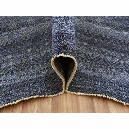 Modern and Contemporary Wool Hand Knotted Rug Blue No Border 8.0X10.2 -O079372