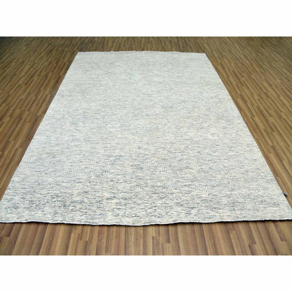 Modern and Contemporary Wool Hand Knotted Rug Beige No Border 8.0X10.1 -O079377