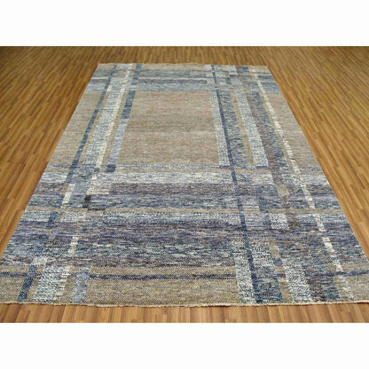 Modern and Contemporary Wool Hand Knotted Rug Brown No Border 8.2X10.2 -O079378