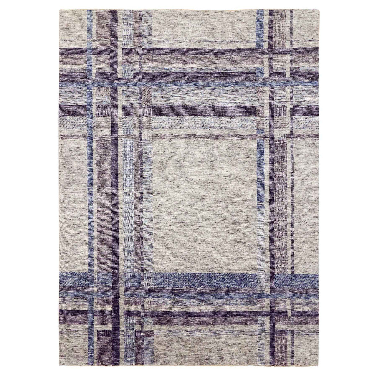 Gray 9'0" x 12'1" Modern and Contemporary Hand knotted Wool Rug - Sku: O079381