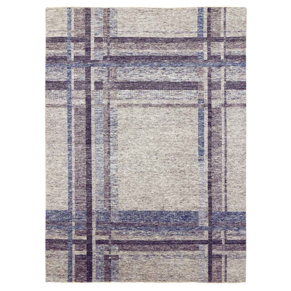 Modern and Contemporary Wool Hand Knotted Rug Grey No Border 9.0X12.1 -O079381
