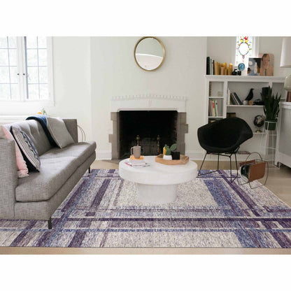 Modern and Contemporary Wool Hand Knotted Rug Grey No Border 9.0X12.1 -O079381