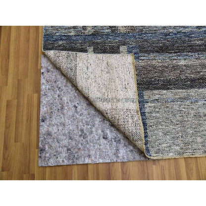 Modern and Contemporary Wool Hand Knotted Rug Grey No Border 9.0X12.1 -O079381