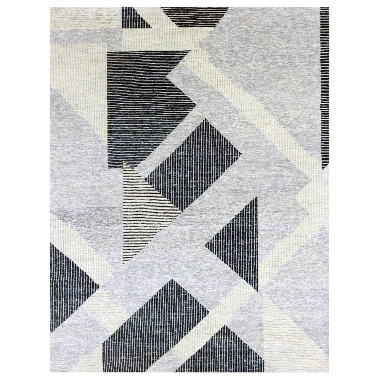 Gray 11'10" x 15'2" Modern and Contemporary Hand knotted Wool Rug - Sku: O079399