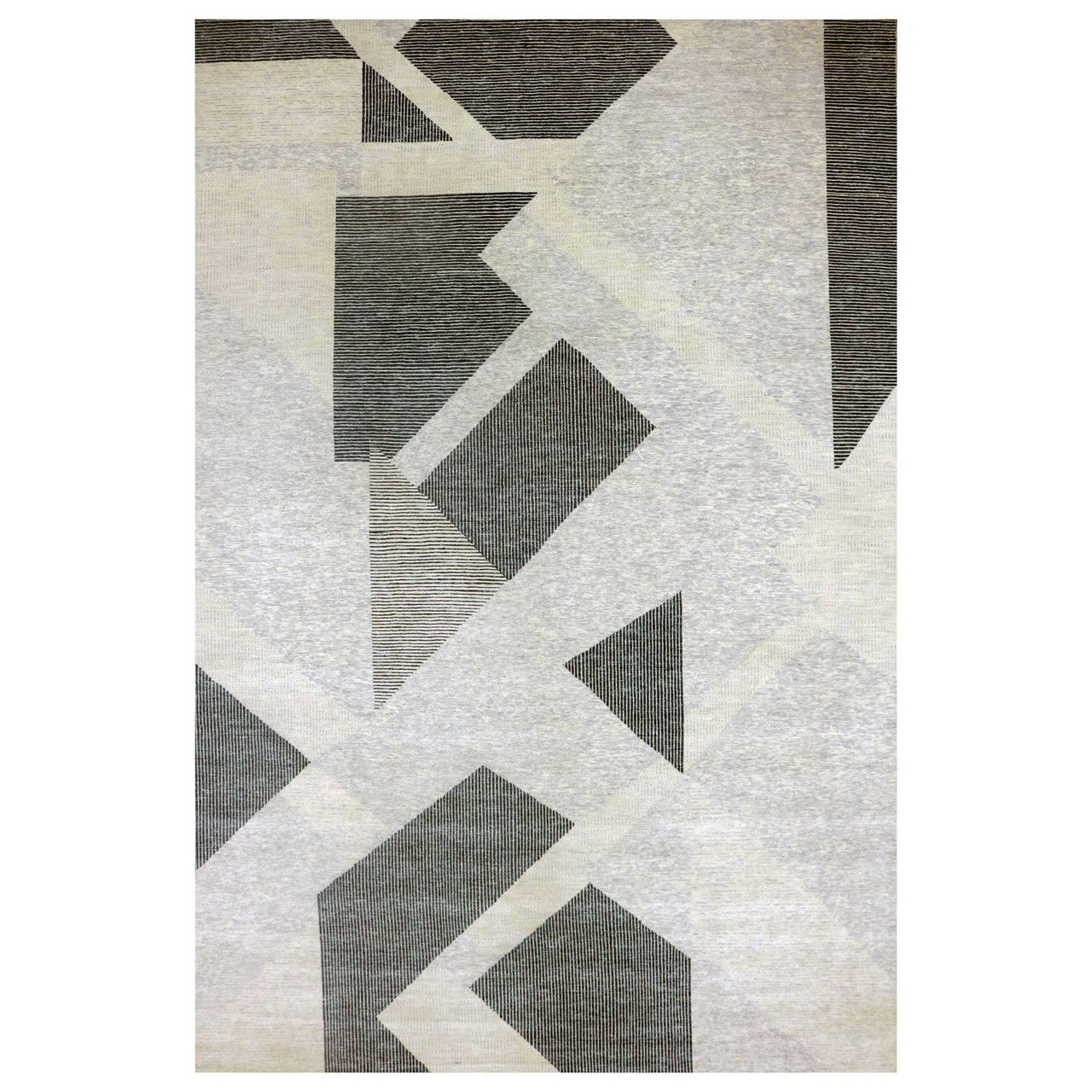 Gray 12'1" x 18'0" Modern and Contemporary Hand knotted Wool Rug - Sku: O079401