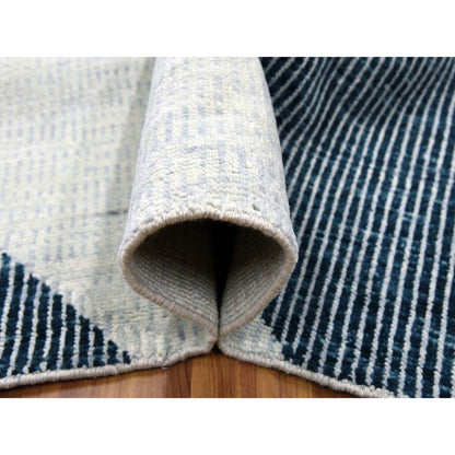 Modern and Contemporary Wool Hand Knotted Rug Grey No Border 12.1X18.0 -O079401