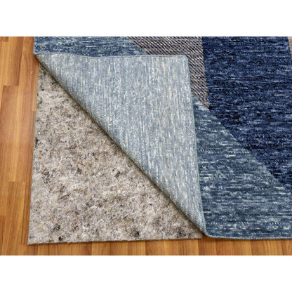 Modern and Contemporary Wool Hand Knotted Rug Blue No Border 12.0X15.5 -O079404