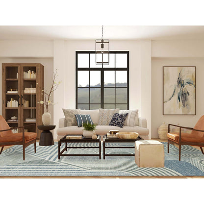 Modern and Contemporary Wool Hand Knotted Rug Blue No Border 9.1X12.1 -O079411