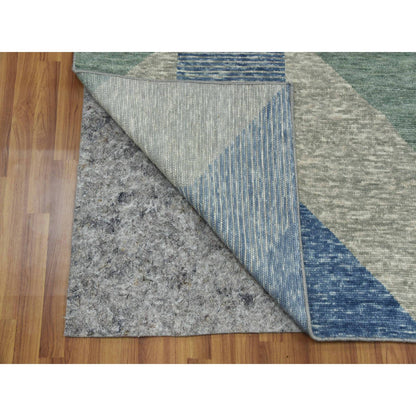 Modern and Contemporary Wool Hand Knotted Rug Green No Border 8.2X10.4 -O079418