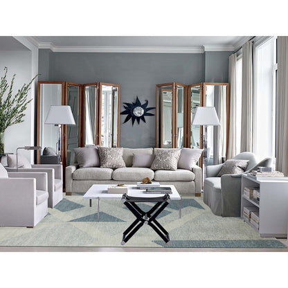 Modern and Contemporary Wool Hand Knotted Rug Blue No Border 10.2X14.2 -O079422